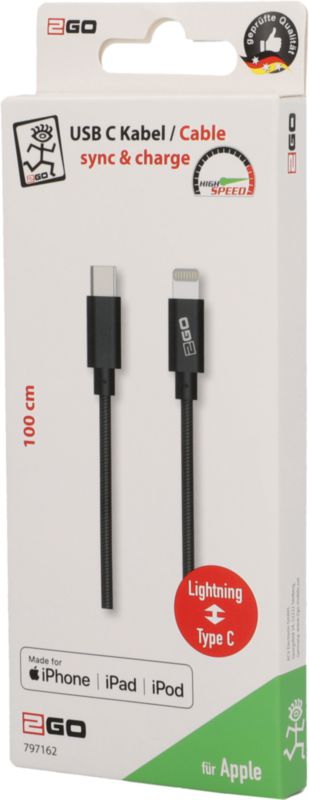 Daten-/Ladekabel Typ C Lightning MFI