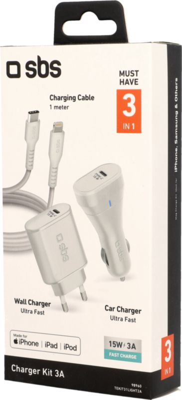 Kit chargeur de voyage type C 3.0 A