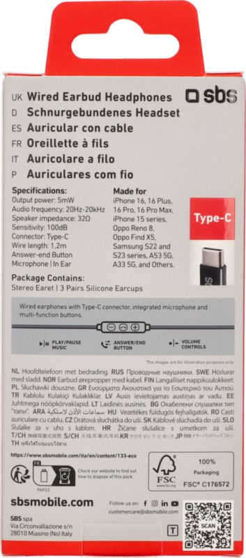 Écouteurs intra-auriculaires Mix 100 Câble Type C