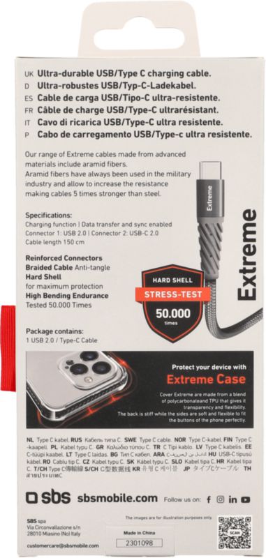 Daten-/Ladekabel Fibre USB Typ C