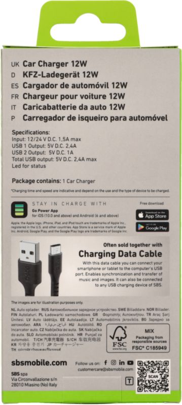 Car Charger 2 x USB 2.4 A
