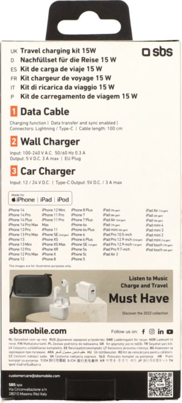Kit chargeur de voyage type C 3.0 A