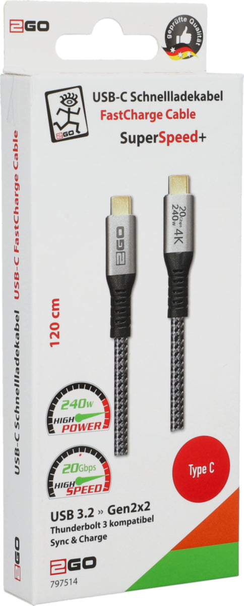 Daten-/Ladekabel Typ C 20 Gbps