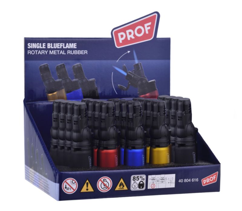 Briquet Rotary Metal Rubber Blue Flame