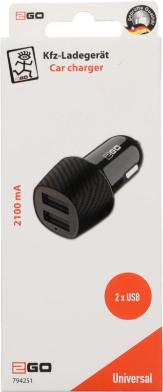 Chargeur voiture 2 x USB 2.1 A