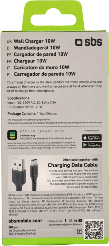 Chargeur secteur USB 2.1 A