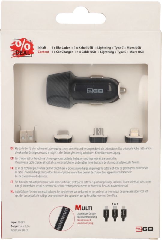 Charger-Set USB Light Typ C Micro 3.0 A
