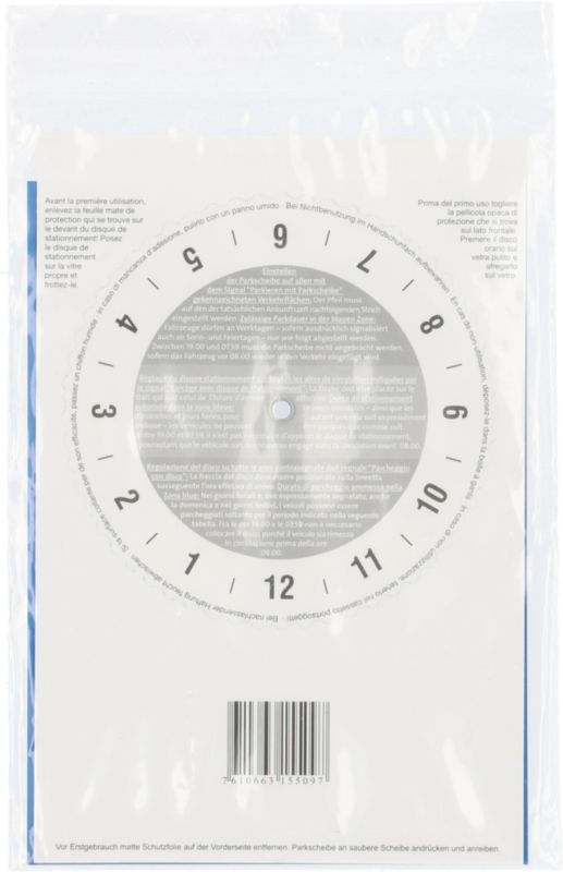 Disque de stationnement norme Euro