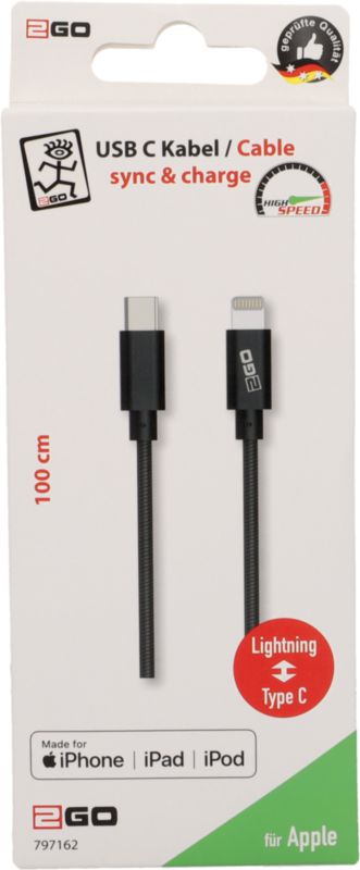Daten-/Ladekabel Typ C Lightning MFI