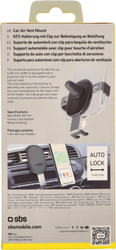 Support pour téléphone portable Ventilation Gravity