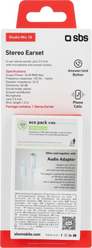 In-Ear Kopfhörer SM10 Kabel 3.5 mm Jack