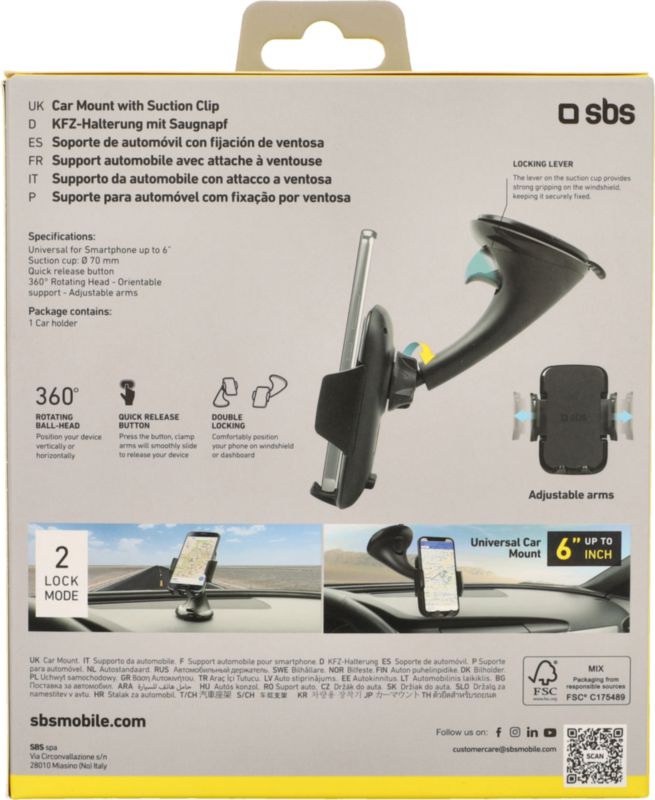Support pour téléphone portable à ventouse 360°
