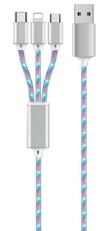 Ladekabel TriColor USB 3in1