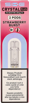 Crystal Plus Strawberry - Recharge E-Pod - 2 pièces de 2 ml
