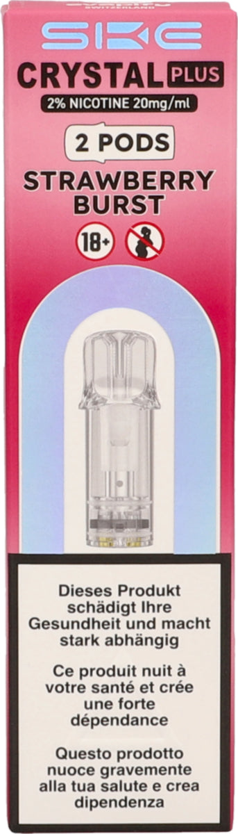 Crystal Plus Strawberry - Recharge E-Pod - 2 pièces de 2 ml