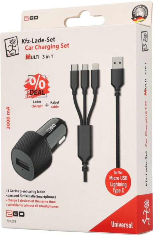 Charger-Set USB Light Typ C Micro 3.0 A