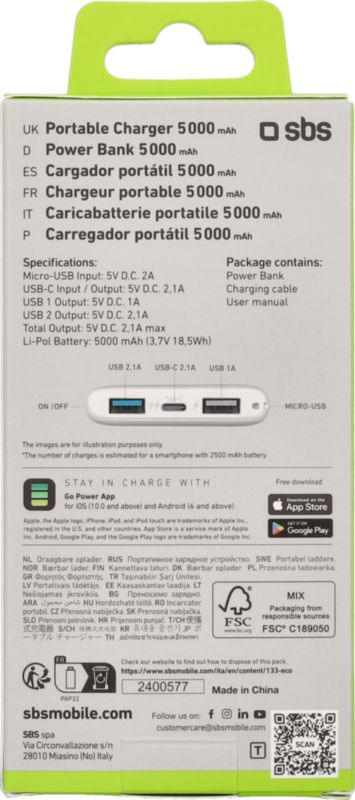 Powerbank 2x USB Fast Charge