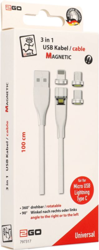 Daten-/Ladekabel Magnetic USB 3in1