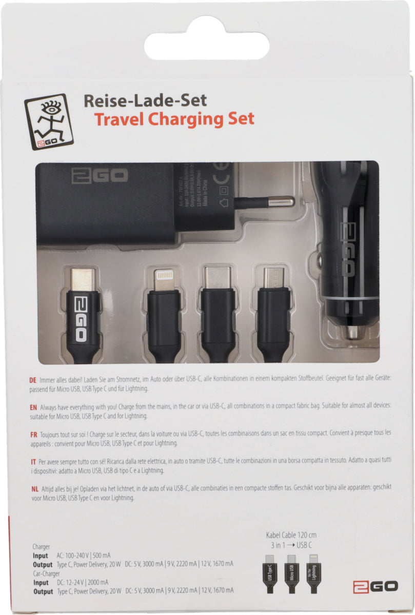 Car Charger-Set Micro USB Typ C 8 Pin