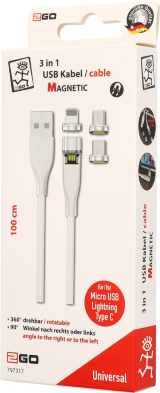 Daten-/Ladekabel Magnetic USB 3in1