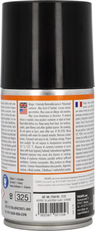 Auspuff 2K Lackspray schwarz glänzend