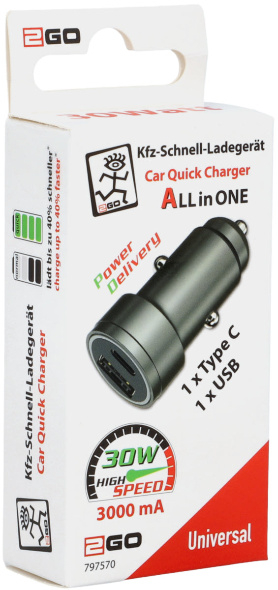 Car Charger PD USB Typ C 3.0 A 30 W